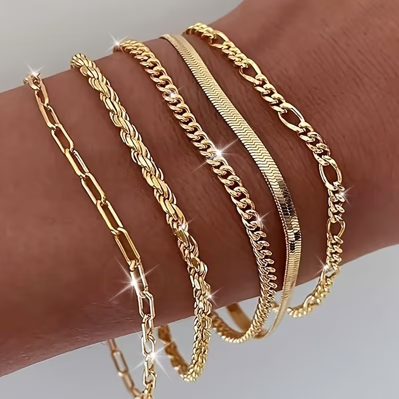 Layered Chain Bracelet Set – view 3