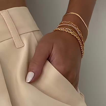Layered Chain Bracelet Set – view 4