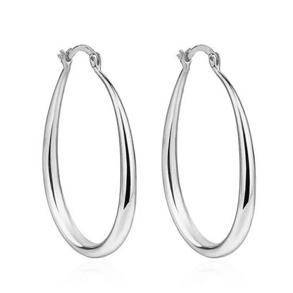 Sculpted Silver Hoop Earrings – view 2