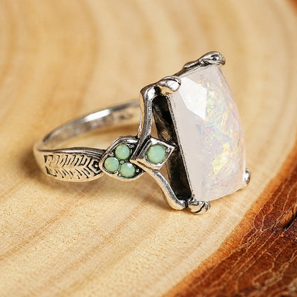 White Opal Silver Ring – view 2
