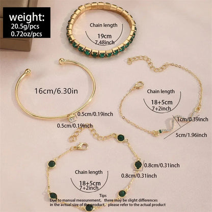 Emerald-Green Gold Bracelet Set – view 7